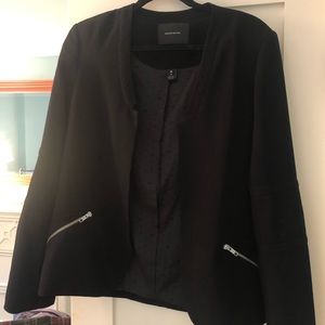 Scotch & Soda black moto style blazer